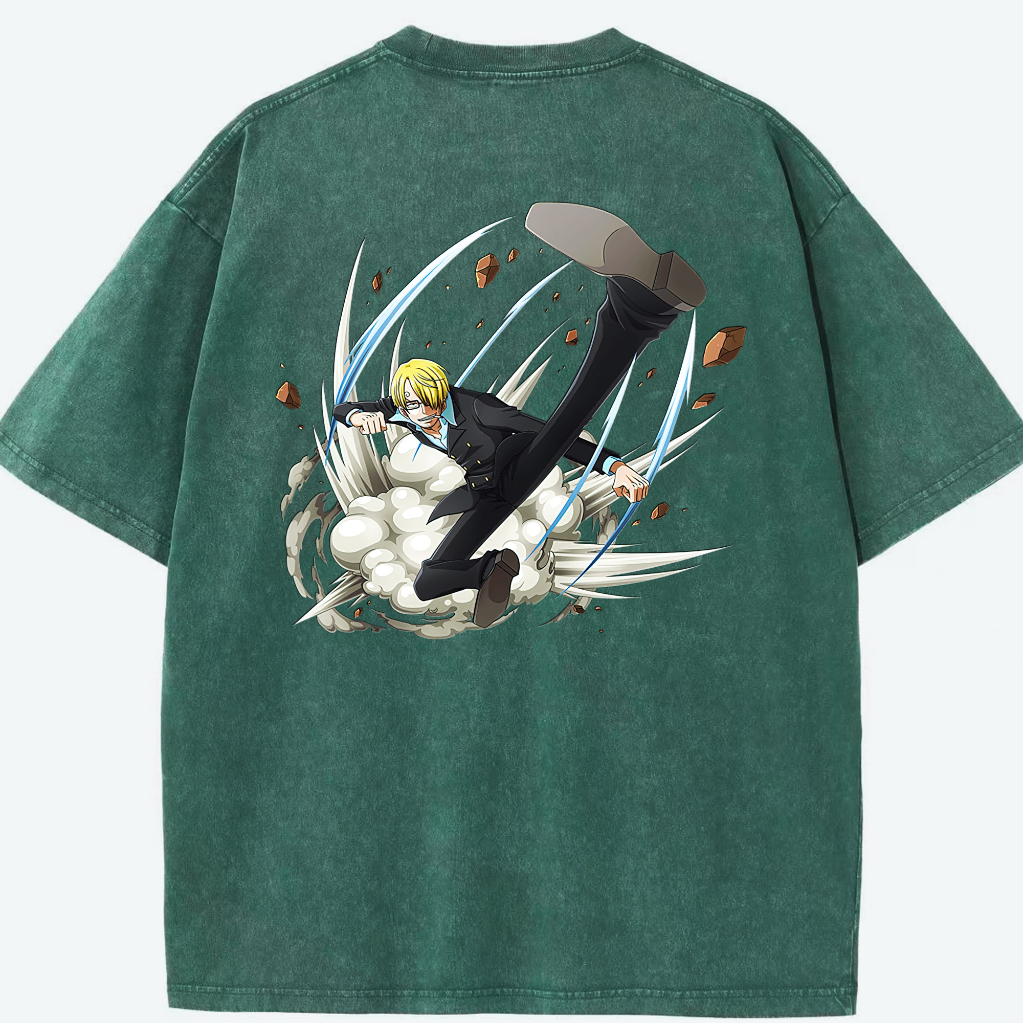 ワンピース サンジ ONE PIECE Sanji 綿100% ヴィンテージ風 半袖Tシャツ（背面プリント）